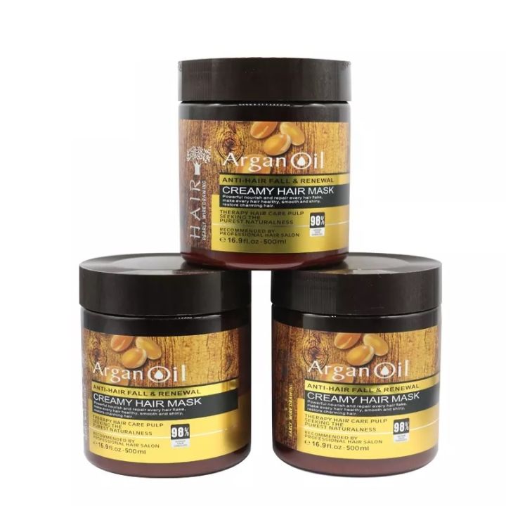 Picture of Argan Oil Lightness Argan Oil Anti-Hair Fall & Renewal Creamy Hair Mask 1000ml(Brown)