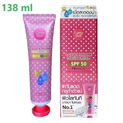 Picture of Cathy Doll SPF 50 Whitening Sunscreen L-glutathione Magic Cream - 138ml(Pink)