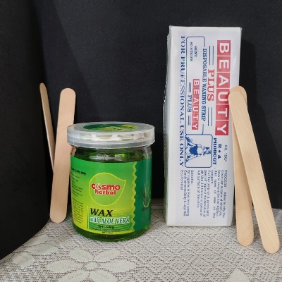 Picture of Cosmo herbal Wax Aloe Vera With 80pcs Strips 2 pcs Stick(Aloevera)