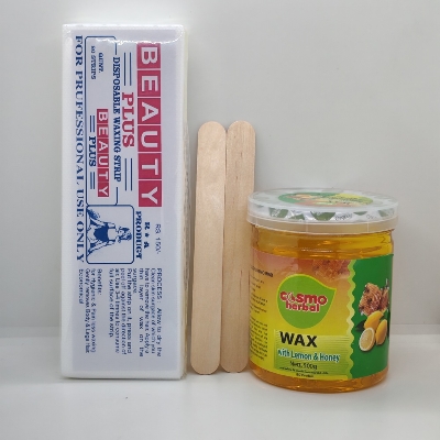 Picture of Cosmo Herbal Wax With 80pcs Strips 2pcs Stick(Lemon Honey)