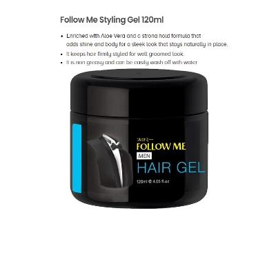 Picture of Follow Me Men Hair Gel 120ml Halal Product Strong Hold(Black)