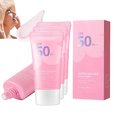 Picture of Japan Sakura Sunscreen UV SPF 50 Pa+++ Sunblock 50g(Pink)