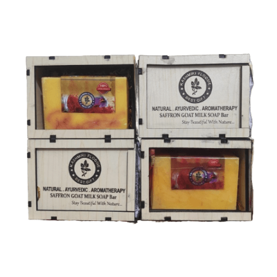 Picture of Kashmiri Floose Saffron Goat Milk Soap Bar For Brightening(Yellow,)