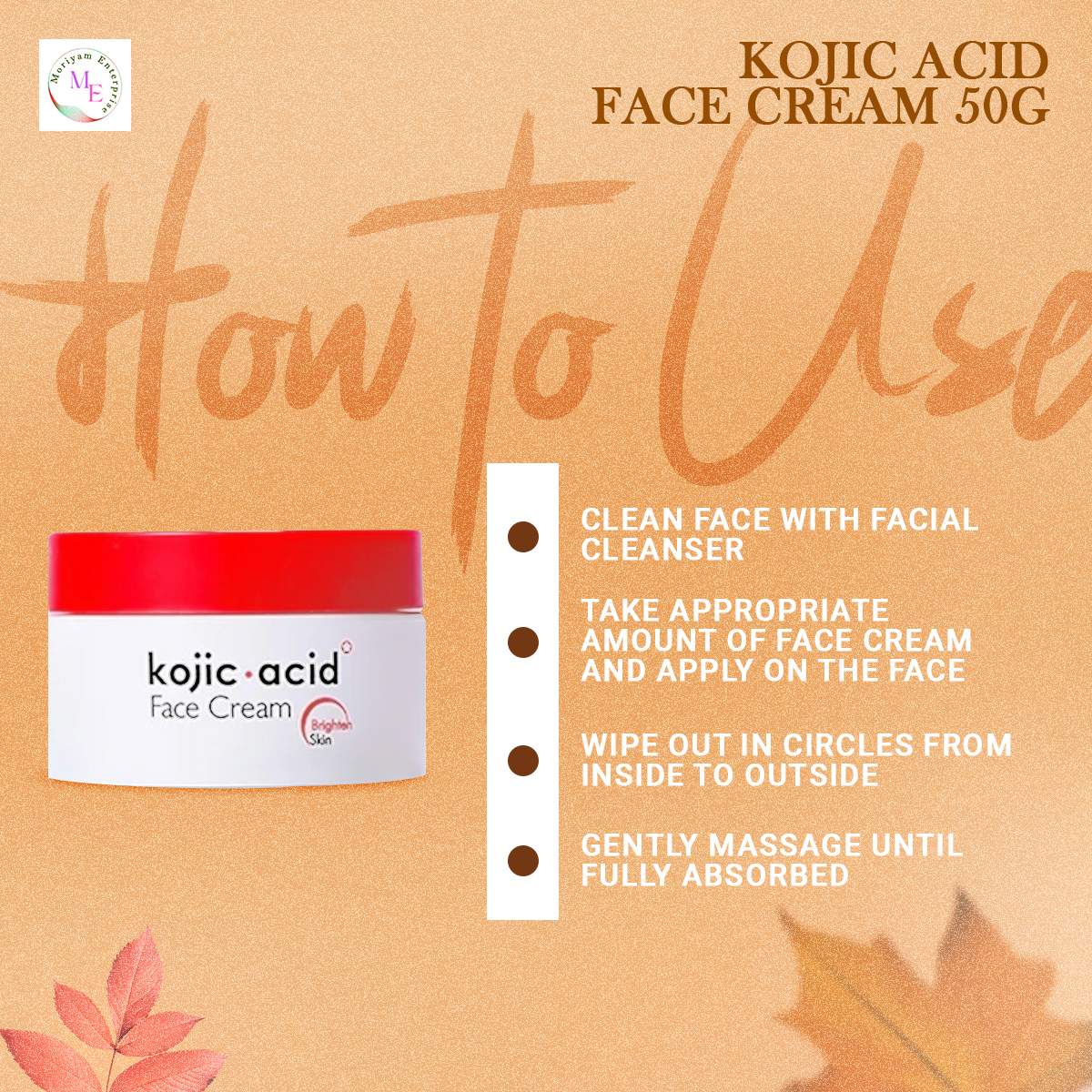 Picture of Kojic Acid Face Cream Deep Nourishment Brightening Anti-Ageing Moisturizing Skin Care Cream 50g