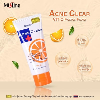Picture of Mistine Acne Clear Vitamin C Facial Foam 85g(Orange,Face,Fruity)