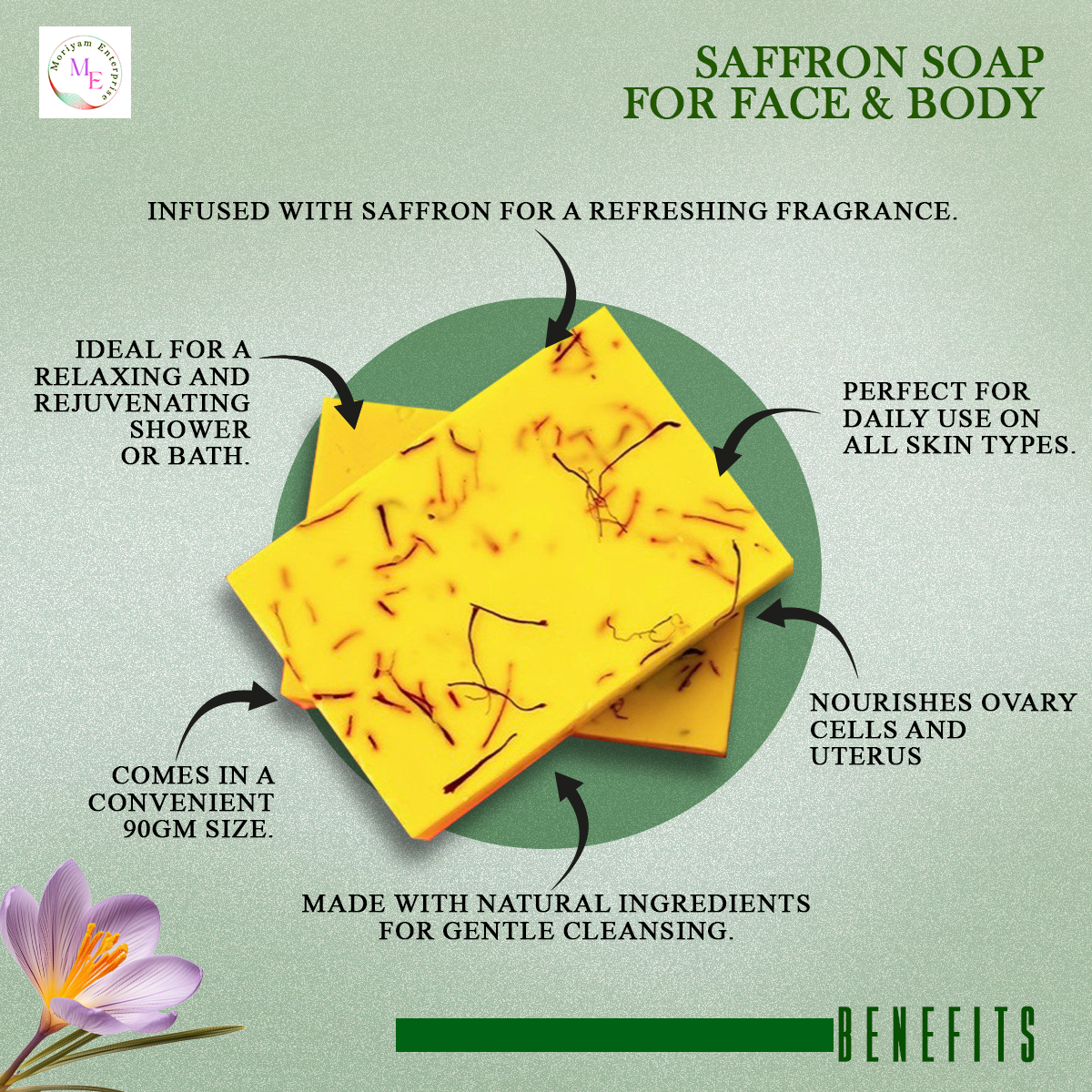 Picture of Premium Saffron Whitening Soap 100g(Yellow,)