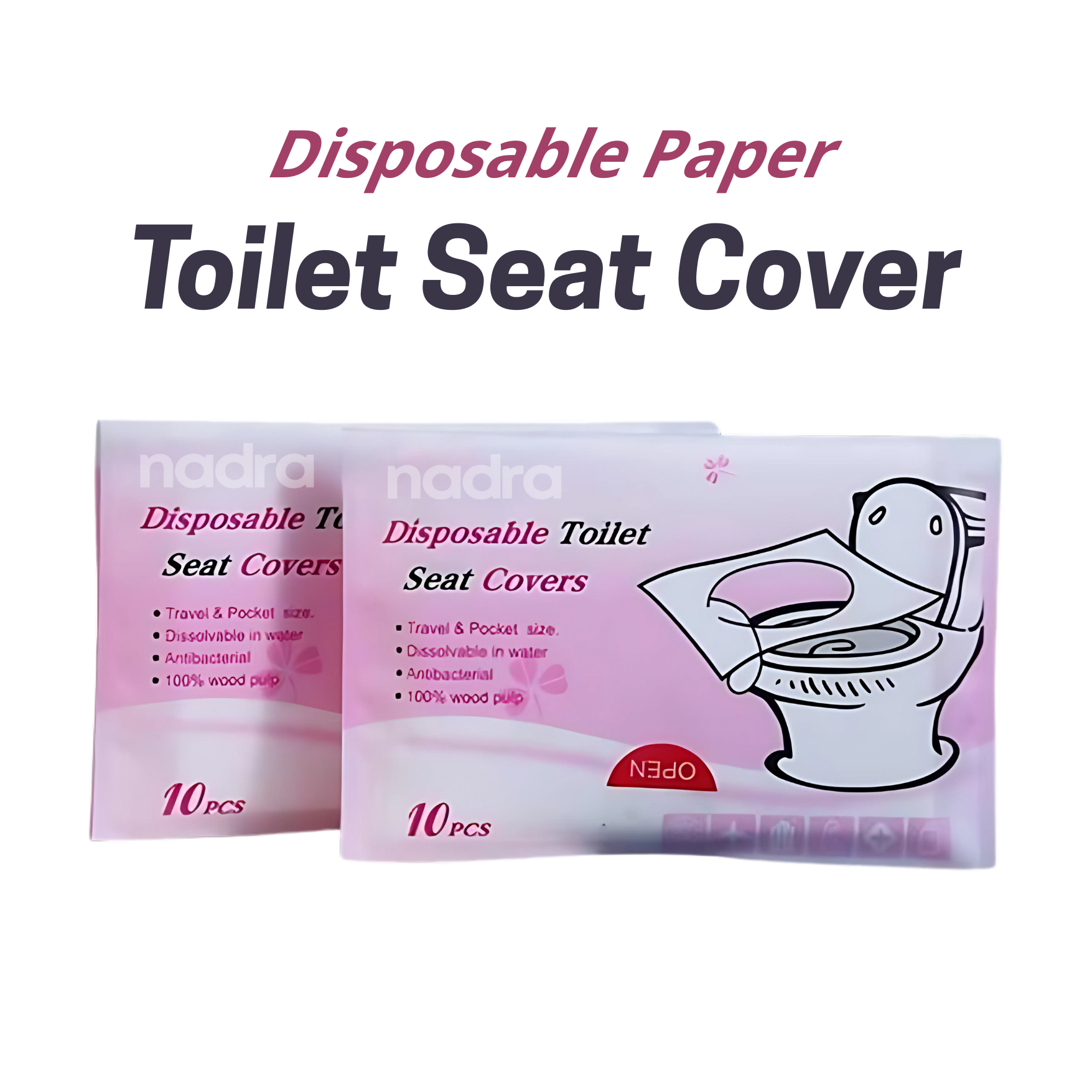 Picture of Disposable Paper Toilet Seat Covers | Biodegradable, Waterproof, Flushable Paper Toilet Seat Covers for Travel, Camping, Public Toilet, Restrooms, Washroom(10 packs-100pcs)