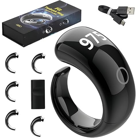 Picture of Smart Zikir Ring &ndash; Touch Control | Islamic Digital Tasbih &amp; Dhikr Counter | Waterproof | Magnetic Wireless Charging | Qibla Finder | Prayer Alerts &amp; Countdown | 5 Adjustable Sizes(Black)