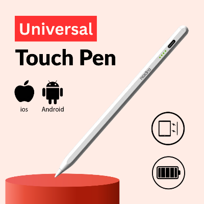Picture of Universal Stylus Pen for All Touchscreen Devices  Perfect for Tablets and Mobile Phones  Capacitive Touchscreen Pen Compatible with Android, iOS, and Windows  Magnetic Attachment for Samsung, Huawei, Apple, Xiaomi, and Realme Tablets  By Nadra(White)