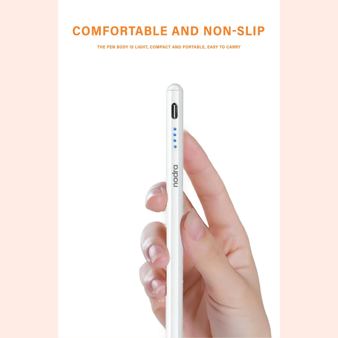 Picture of Universal Stylus Pen for All Touchscreen Devices  Perfect for Tablets and Mobile Phones  Capacitive Touchscreen Pen Compatible with Android, iOS, and Windows  Magnetic Attachment for Samsung, Huawei, Apple, Xiaomi, and Realme Tablets  By Nadra(White)