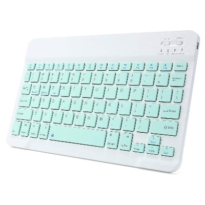 Picture of Bluetooth Keyboard Rechargeable for Tablets, iPads, iPhones, Smartphones, and Laptops  Stylish, Ergonomic, Ultra-Slim Rechargeable Wireless Mini Nadra Keyboard  Ideal for professionals, students, and travelers(Light green)