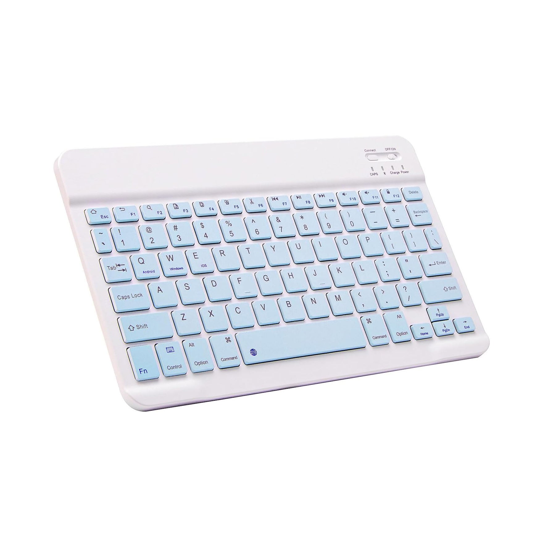 Picture of Rechargeable Bluetooth Keyboard for Tablets, iPads, iPhones, Smartphones, and Laptops  Sleek, Ergonomic, Ultra-Slim Wireless Mini Nadra Keyboard  Perfect for professionals, students, and travelers alike.(Blue)