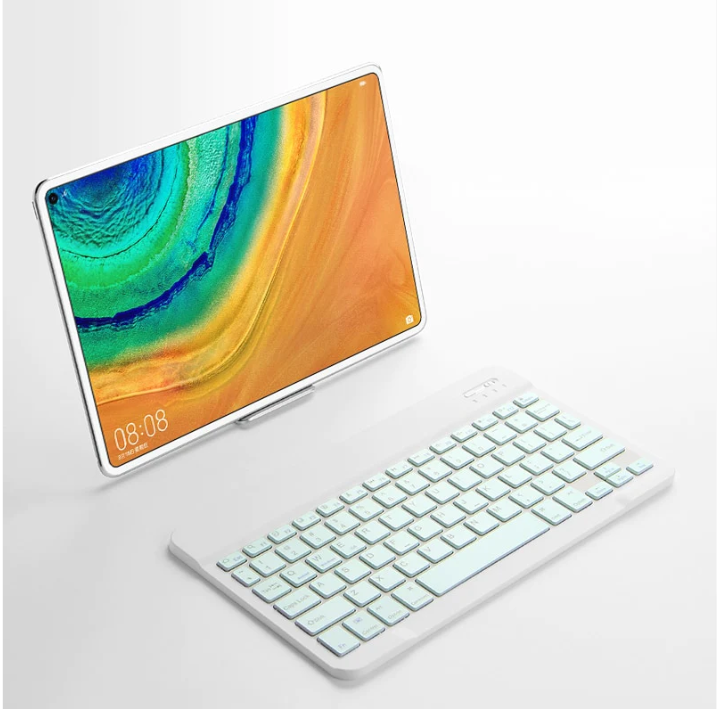 Picture of Rechargeable Bluetooth Keyboard for Tablets, iPads, iPhones, Smartphones, and Laptops  Sleek, Ergonomic, Ultra-Slim Wireless Mini Nadra Keyboard  Perfect for professionals, students, and travelers alike.(Light green)