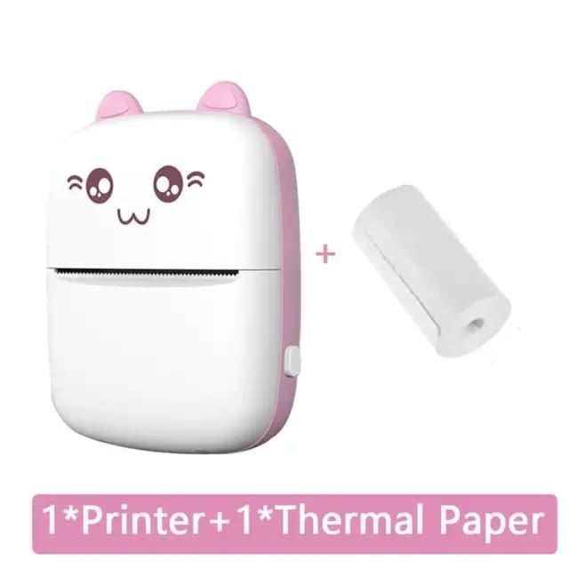 Picture of Portable Mini Printer | Compatible with iOS & Android | Wireless Bluetooth Thermal Printing | Great for Printing Text Messages, Labels, Photos, DIY Projects, Notes, and Creating Posters | Mini Pocket Printer | Ideal for Students, Teachers, and Creatives(Pink)