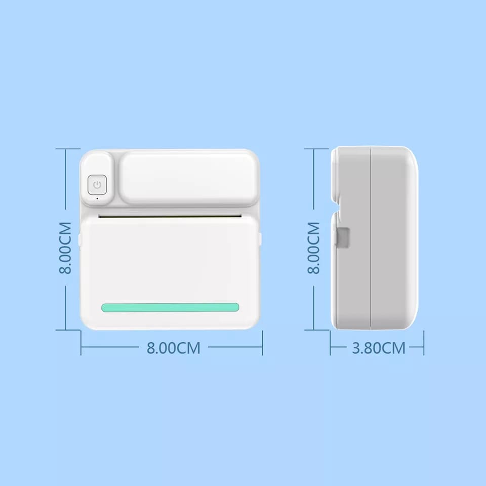 Picture of Portable Mini Printer | Compatible with iOS & Android | Wireless Bluetooth Thermal Printing | Great for Printing Text Messages, Labels, Photos, DIY Projects, Notes, and Creating Posters | Mini Pocket Printer | Ideal for Students, Teachers, and Creatives(White)