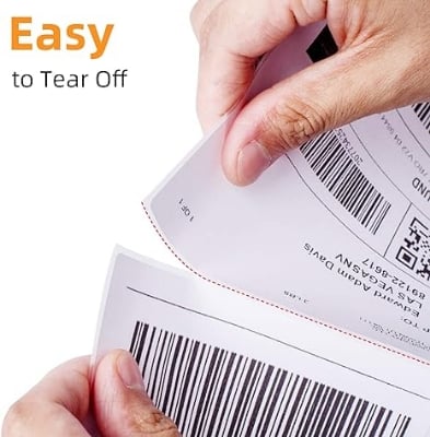 Picture of Steadfast Courier Label 50x75mm Small Roll around 85 Labels per Roll, 2x3 inches) for PT260 58mm printer Direct Thermal DT Stickers  Shipping Labels  Premium Self-Adhesive Thermal Labels - White(50x75-Roll-10-Small)