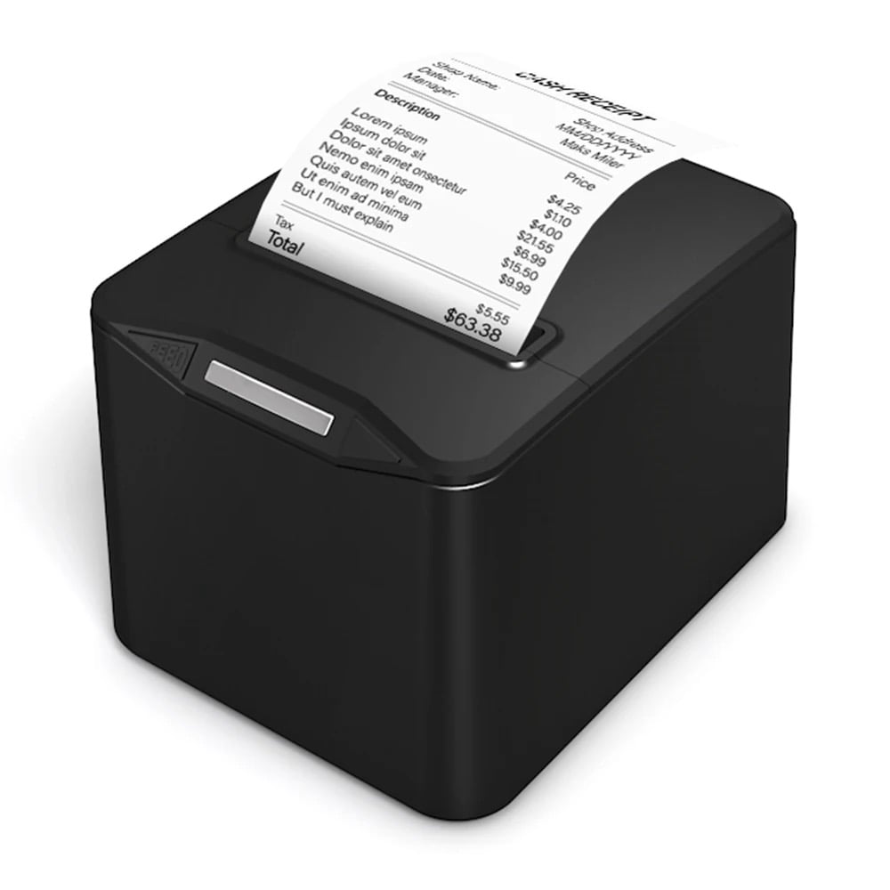 Picture of 80mm  3-inch  POS Printer  Bluetooth+USB  Desktop Thermal Receipt Printer with Auto Cutter  High-Speed Thermal Printing  ESC/POS Support for Retail Stores, Grocery Stores, Clothing Stores, Supermarkets, Cafés, Restaurants(Black)