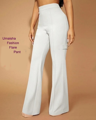 Picture of Women Flare Pants, Classic Mid Waist Solid Color Stretchy jorjet Bottom Pants