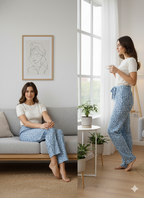Picture of Ladies Western Fashion Palazzo Pant High Waist Wide Leg Casual Trousers for Women .