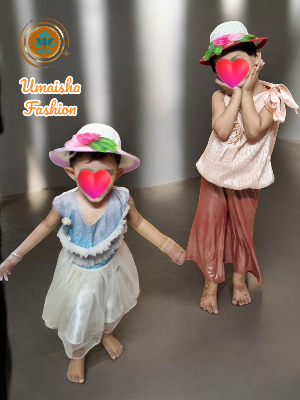 Picture of Kids  Girls  Cute Flower Summer Beach wear and Outdoor wear Sun Protected Hat