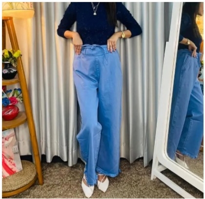 Picture of New Fashion ladies Stylish Denim Palazzo Pant For Woman. Jeans Palazzo Pant .