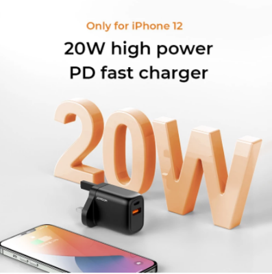 Picture of JOYROOM L-QP204 Smart Dual Port PD+QC3.0 Travel Charger - EU Plug - Black