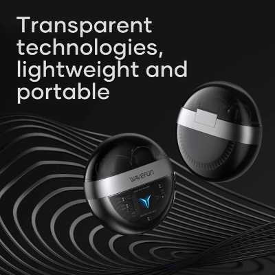 Picture of Wavefun T200 Wireless Transparent Box Earbuds - Black - Black