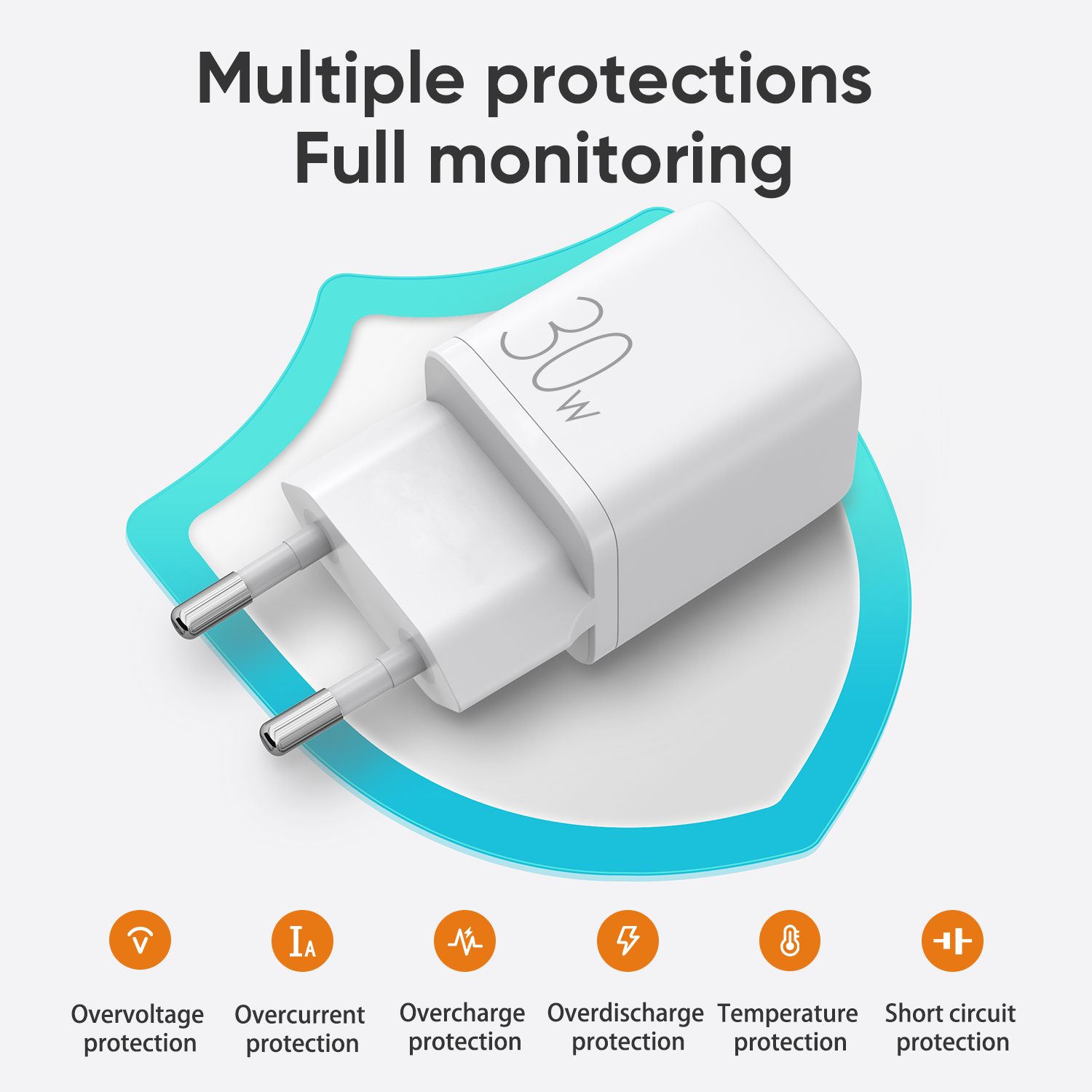Picture of Joyroom 30W Quick Charge 3.0 USB Charging For iPhone Samsung Huawei Xiaomi 2 Port QC 3.0 Turbo Wall Charger CN Plug Adapter - White