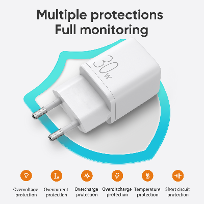 Picture of Joyroom 30W Quick Charge 3.0 USB Charging For iPhone Samsung Huawei Xiaomi 2 Port QC 3.0 Turbo Wall Charger CN Plug Adapter - White