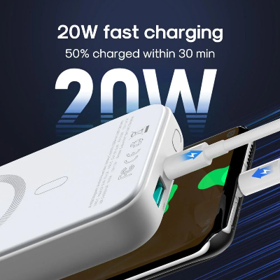 Picture of Joyroom 20W Mini Magnetic Wireless Power bank 10000mAh - White - White
