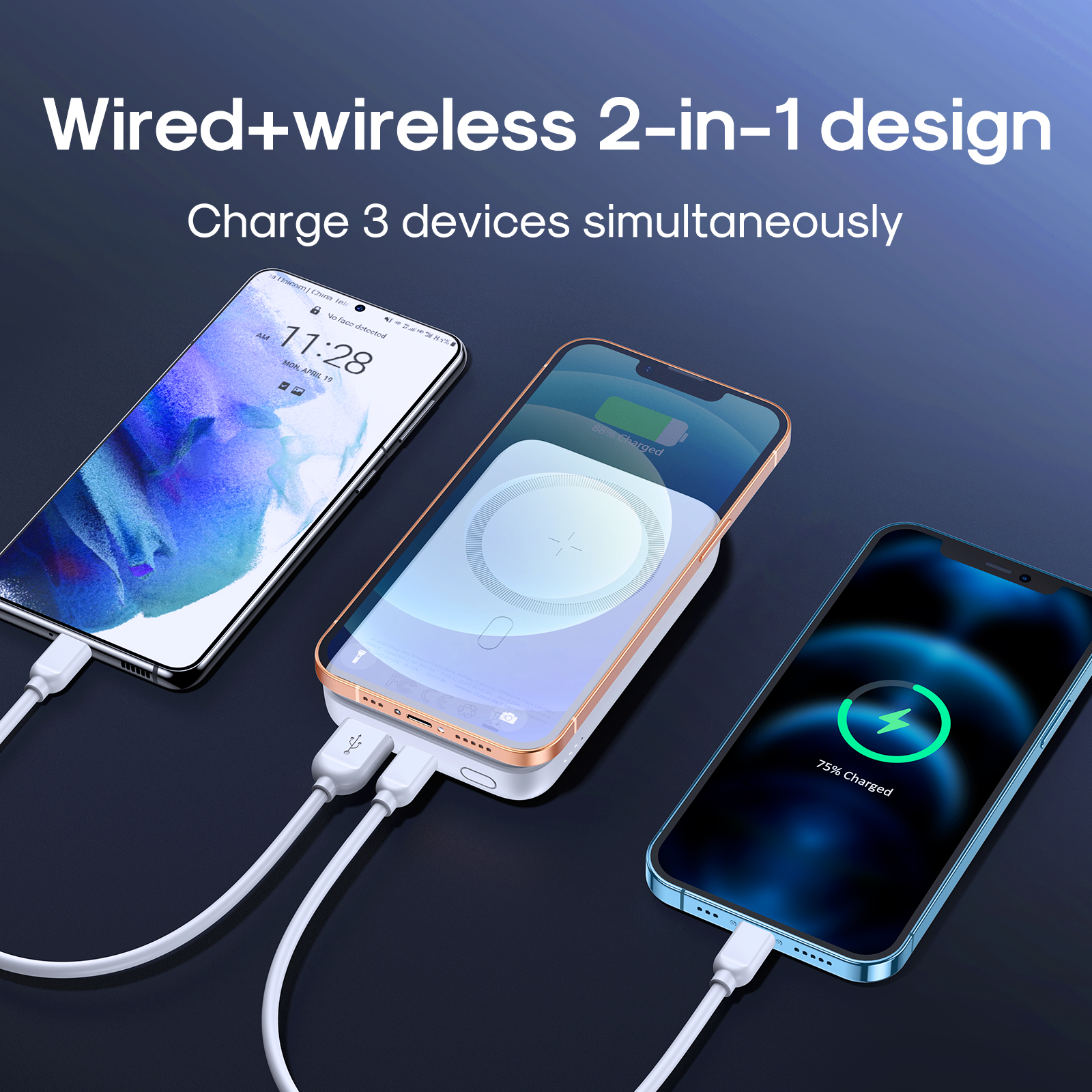 Picture of Joyroom 20W Mini Magnetic Wireless Power bank 10000mAh - White - White