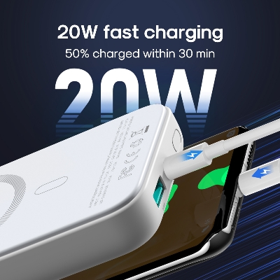 Picture of Joyroom JR-W020 20W Mini magnetic wireless power bank 10000mAh - Blue - Blue