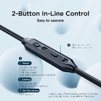Picture of Joyroom JR-EC06 Dual Dynamic wired Type-C Earphone - Black