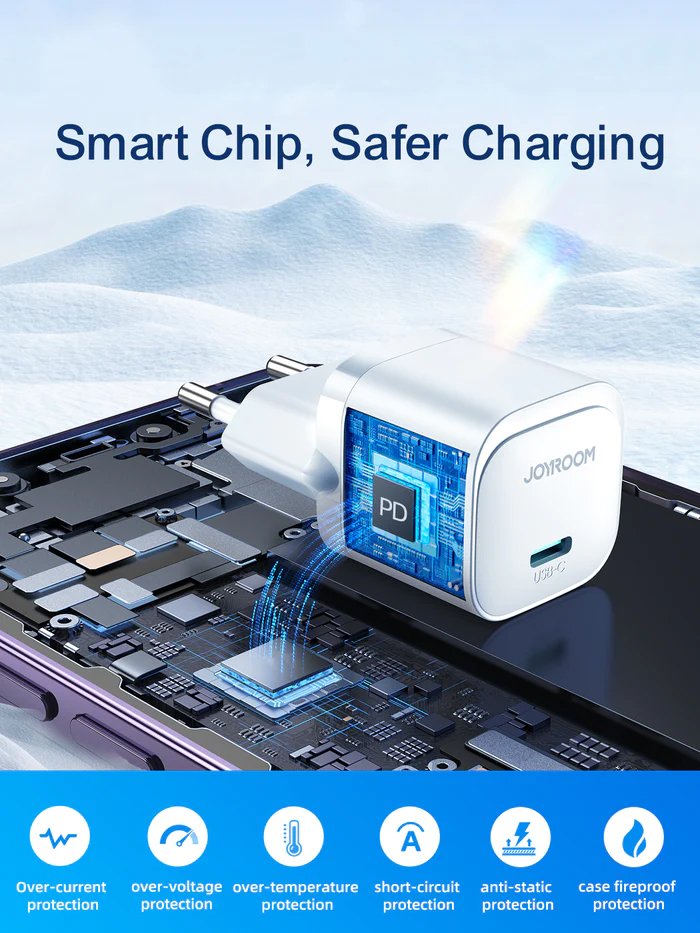 Picture of Joyroom JR-TCF02 PD 20W Mini intelligent fast charger (EU Plug) - White - White