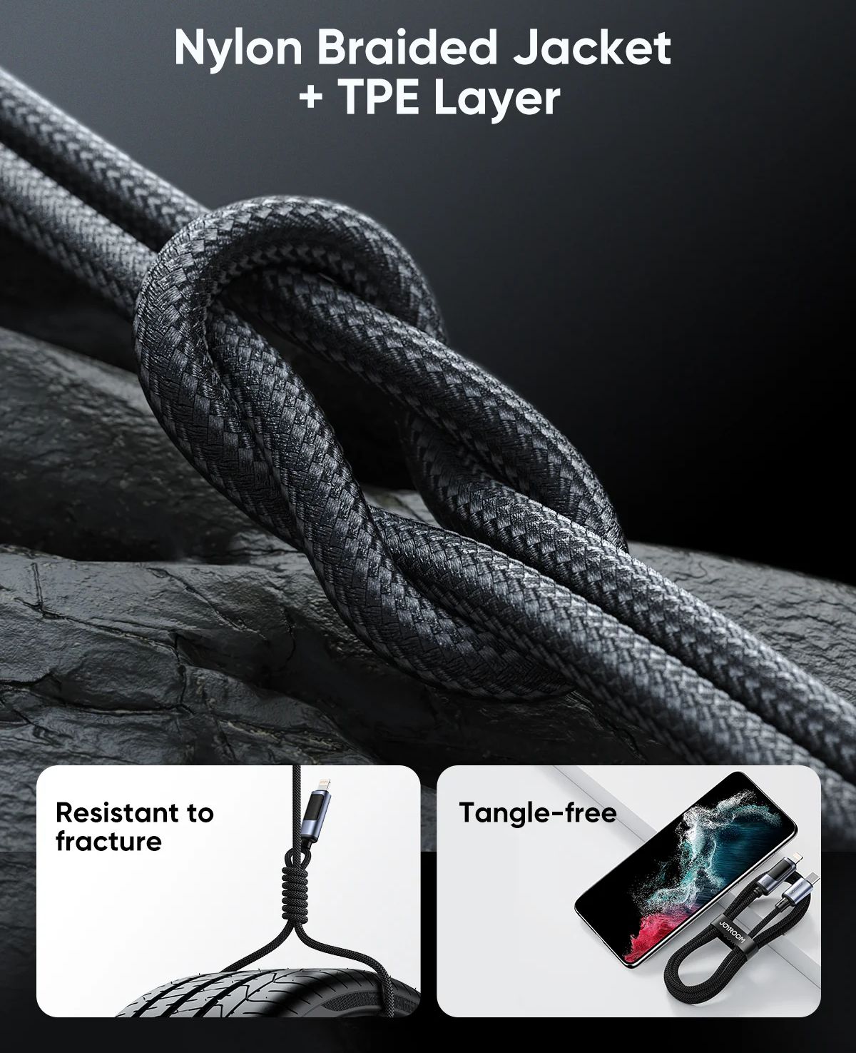 Picture of JOYROOM S-CC100A16 Prism Series 100W Type-C to Type-C Digital Display Fast Charging Data Cable – 1.2M - Black