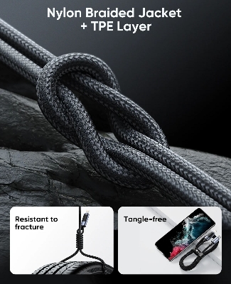 Picture of JOYROOM S-CC100A16 Prism Series 100W Type-C to Type-C Digital Display Fast Charging Data Cable – 1.2M - Black
