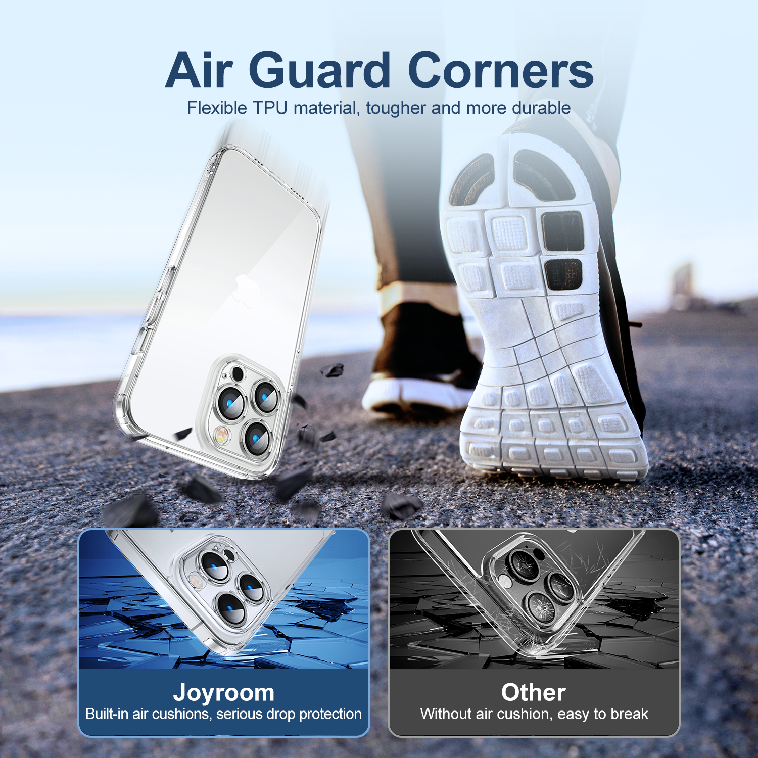 Picture of Joyroom JR-14D4 14D Anti-Yellow Transparent Clear Cover Case for iPhone 14 Pro & iPhone 14 Pro Max - Transparent