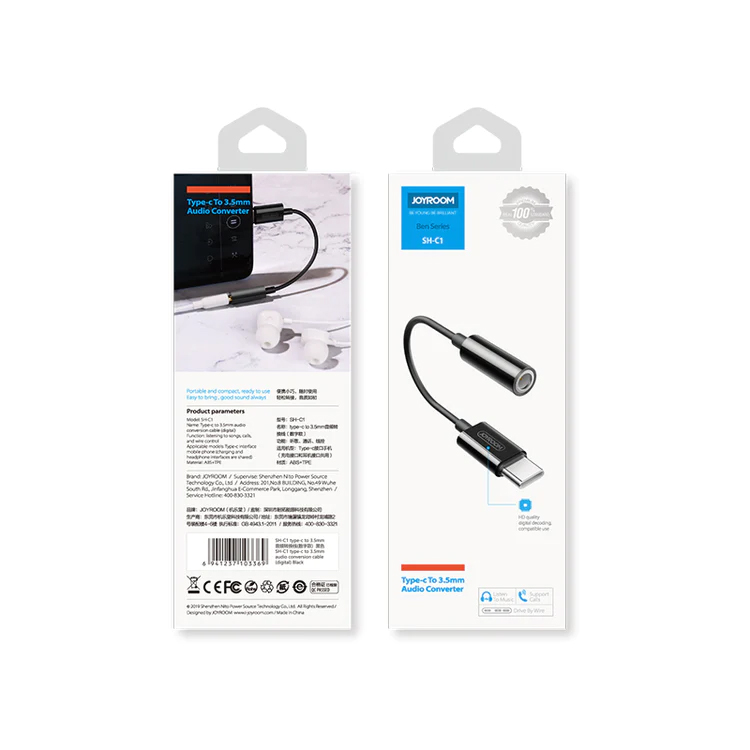 Picture of Joyroom SH-C1 Type-C to 3.5mm Audio Conversion Cable - White - White