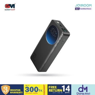 Picture of Joyroom PBF02 30W Super Fast Charging 20000mAh Big Capacity Power Bank with Troch Light For Laptop & Mobile - Black