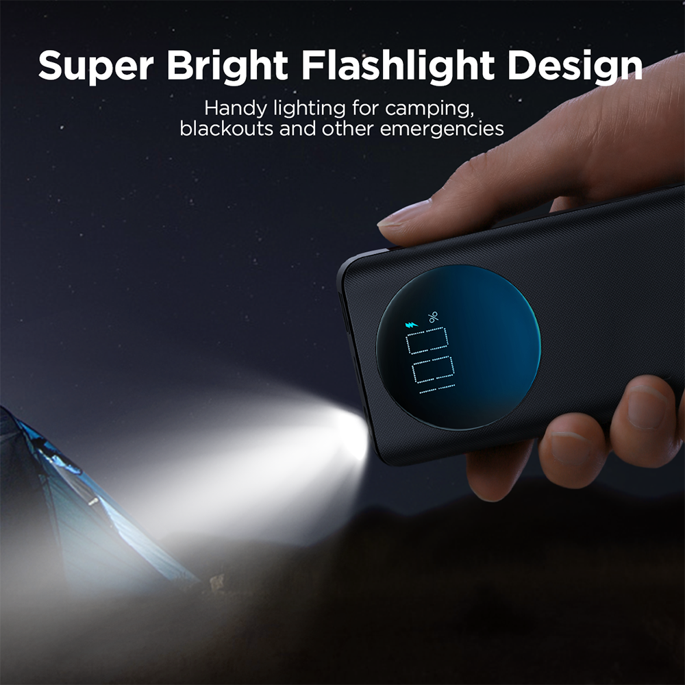 Picture of Joyroom PBF02 30W Super Fast Charging 20000mAh Big Capacity Power Bank with Troch Light For Laptop & Mobile - Black