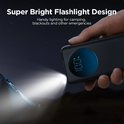 Picture of Joyroom PBF02 30W Super Fast Charging 20000mAh Big Capacity Power Bank with Troch Light For Laptop & Mobile - Black