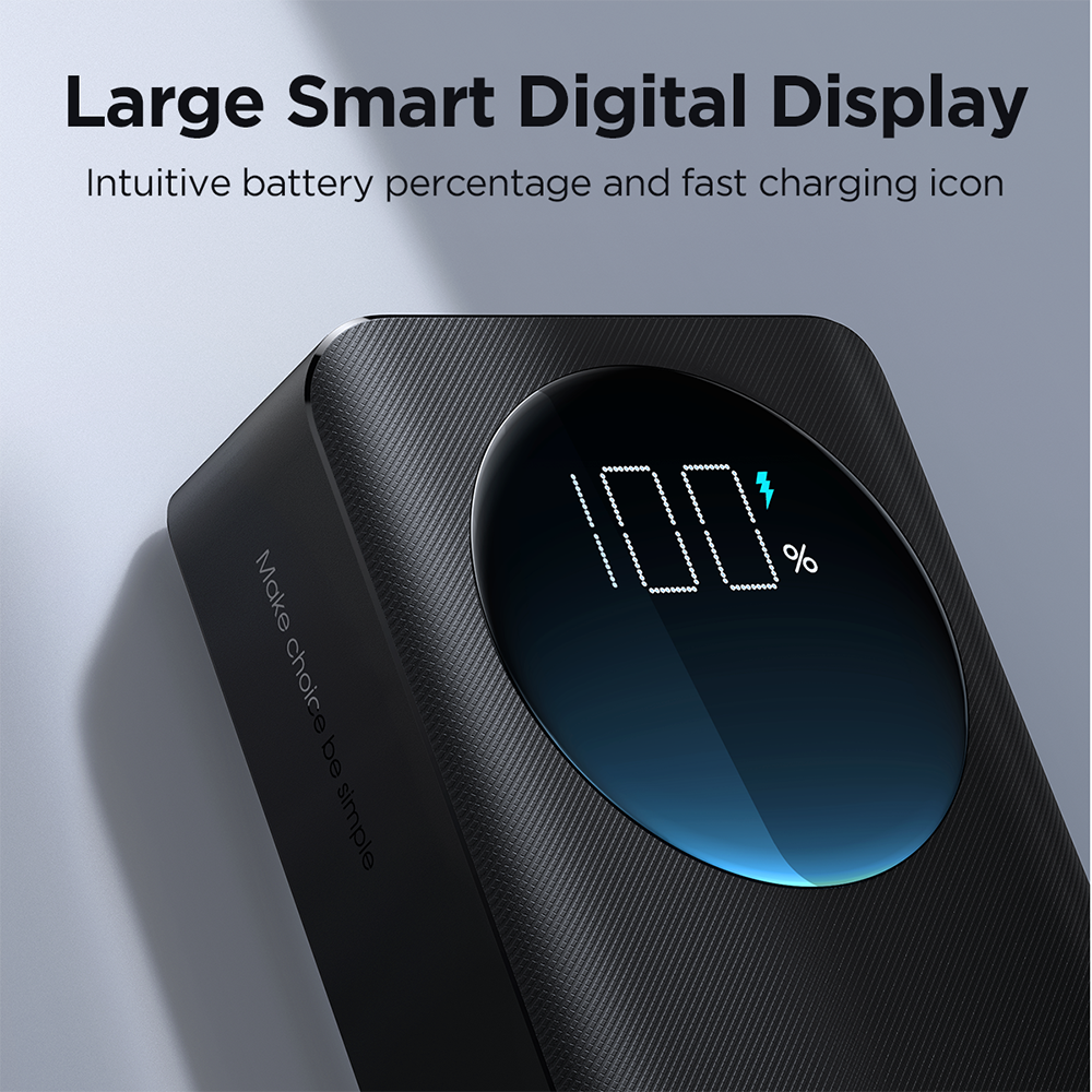 Picture of Joyroom PBF02 30W Super Fast Charging 20000mAh Big Capacity Power Bank with Troch Light For Laptop & Mobile - Black