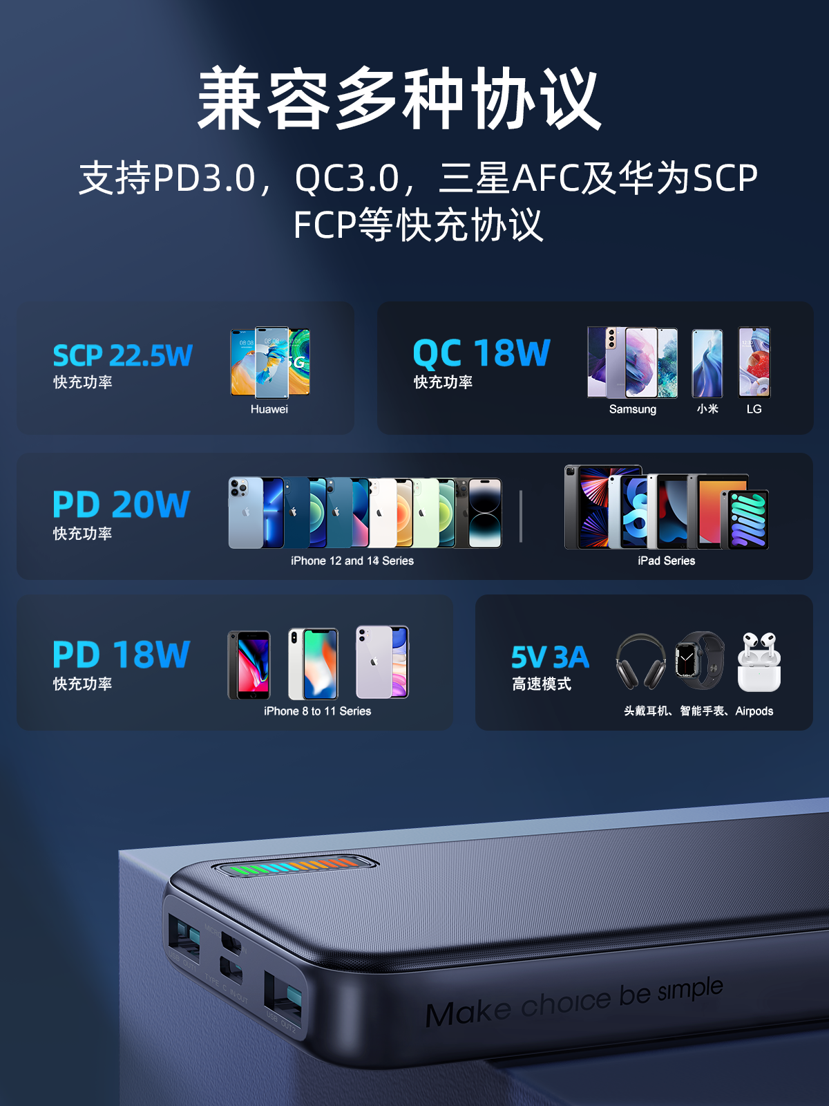 Picture of Joyroom JR-QP194 Dazzling Series 22.5W High Speed Charging 10000mAh Power Bank - Black - Black