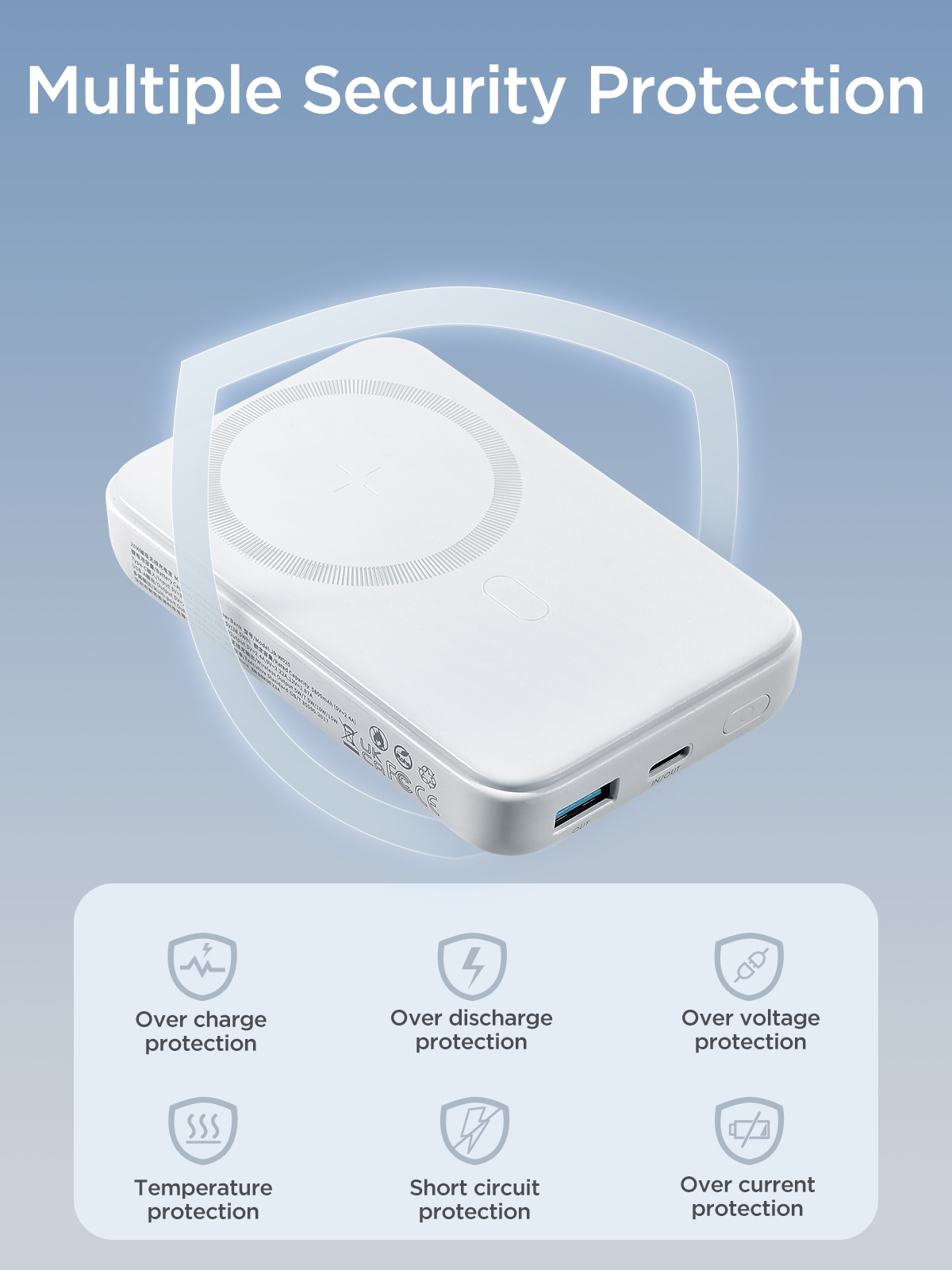 Picture of Joyroom JR-W020 New Released 20W Small & Mini PD Magnetic Wireless Power bank 10000mAh - Light Blue - Light blue