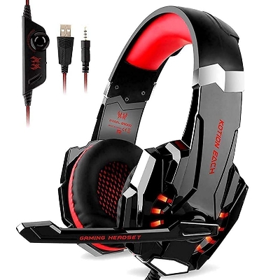 Picture of Kotion Each G9000 Over-Ear Gaming Headset 3.5mm Game Headphone Earphone with Microphone - Red - Red