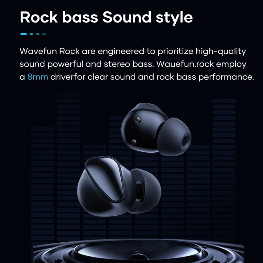 Picture of Wavefun Rock Wireless Earbuds - Black - Black
