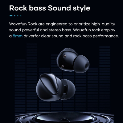 Picture of Wavefun Rock Wireless Earbuds - Black - Black