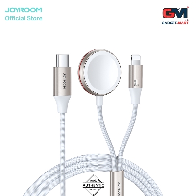 Picture of Joyroom (S-IW012) iPhone Watch Magnetic Charger+30W Fast Charging 2-in-1 Cable (USB-C) - 1.5m-White - White