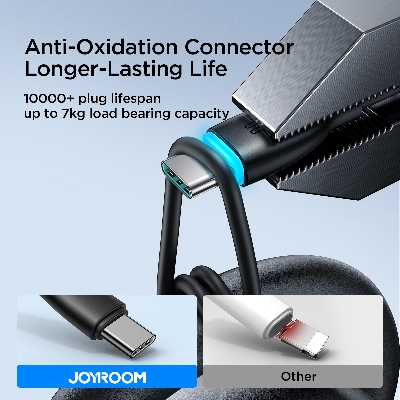 Picture of Joyroom S-A30 Star-Ring Series 60W Fast Charging Data Cable (Type-C to Type-C) 1m-Black - Black