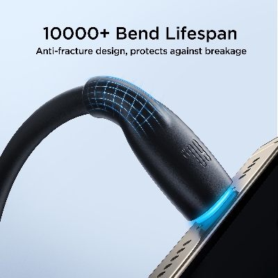 Picture of Joyroom S-A30 Star-Ring Series 60W Fast Charging Data Cable (Type-C to Type-C) 1m-Black - Black